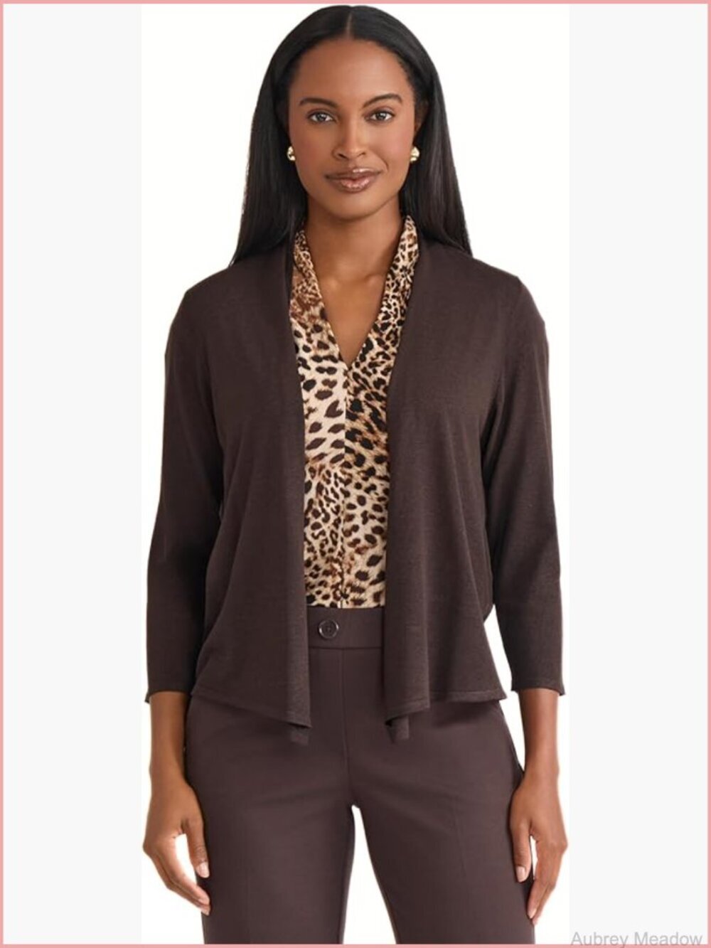 Women's 3/4 Sleeve A-line Cardigan Sweater Size Medium